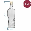 0,5 L Kredensowa glass bottle with cork - 5 ['decorative glass bottle', ' bottle with natural cork', ' liquor bottle']