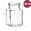 150 ml twist off glass jar Four Corners, lid fi 53 - 6 pcs - 6 ['jars', ' small jars', ' jar', ' glass jar', ' glass jars', ' jar with lid', ' jars for preserves', ' canning jars', ' jars for spices', ' jam jar', ' jar for jam', ' honey jar', ' jar for honey']