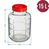 15l glass carboy with nylon straps and plastic cap for wine making, preserving - 6 ['large jar', ' jar large', ' large glass jar', ' canning jar', ' for pickling', ' for cucumbers', ' for cabbage', ' industrial jar']