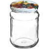 250 ml twist off "Quarter"" glass jar with coloured lid Ø66 - 6 pcs. - 3 ['jars with screw caps', ' twist-off jars', ' jam jars', ' compote jars', ' preserves', ' salad jars', ' decorative screw caps']