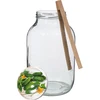 4l twist off glass jar with coloured lid Ø100 and fork or tongs - 4 ['jar', ' glass jar', ' jar with lid', ' jar for pickled cucumbers', ' jar for cucumbers', ' liqueur jar', ' jar for liqueurs', ' jar with tongs', ' cucumber tongs', ' kitchen tongs']