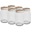 900 ml twist-off jar with coloured Ø82/6 lid - 6 pcs  - 1 ['pickling jars', ' for pickling', ' for preserves', ' jars with decorative cap', ' for preserves']