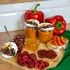 Ø66/4 twist-off lid, fruit on white background - 10 pcs - 4 ['twist-off lids for jars', ' lids for jars', ' jar lids', ' fruit pattern lids', ' lids with fruit', ' decorative jar lids', ' jar lids with 4 catches', ' lids with safety button', ' jam lids', ' fruit preserve lids', ' stewed fruit drink lids']
