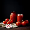 Tomato-patterned Ø82/6 lids -  10 pcs - 5 ['white lid', ' colourful tomato pattern', ' pasteurisation', ' process control', ' storage', ' Tomatoes size Ø82', ' larder decoration', ' lids for pasteurisation', ' vegetable lids', ' tomato lids']