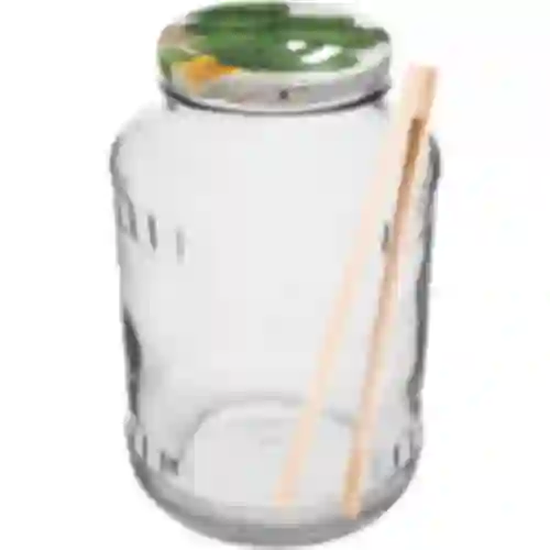 1,5l twist off glass jar with coloured lid Ø82/6 and tongs