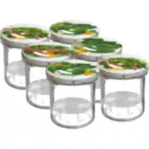 346 ml jar with a twist-off lid and a pressing element - 6 pcs