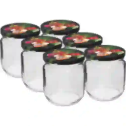 425 mL Gurken jar with a coloured Ø82 lid - 6 pcs