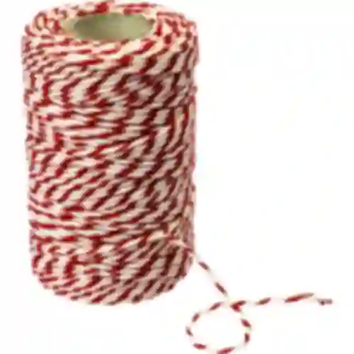 White-and-red cotton twine for meat tying (240°C) 55 m