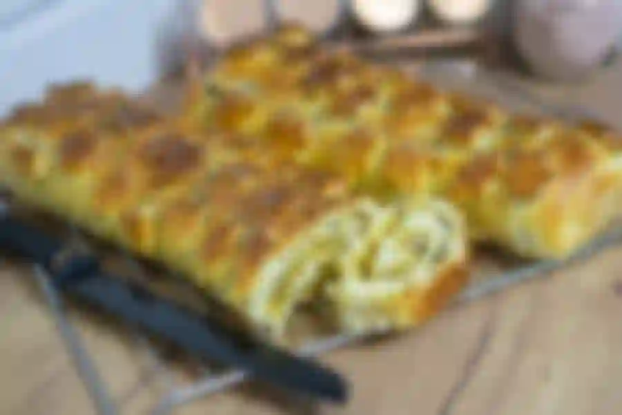 Browin Przepiśnik - Yeast dough coulibiac with cabbage and champignons