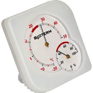 Indoor bimetallic thermometer with a hygrometer (-20°C to +50°C), white – photo 2
