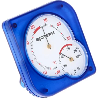 Indoor bimetallic thermometer with a hygrometer (-20°C to +50°C), blue – photo 2