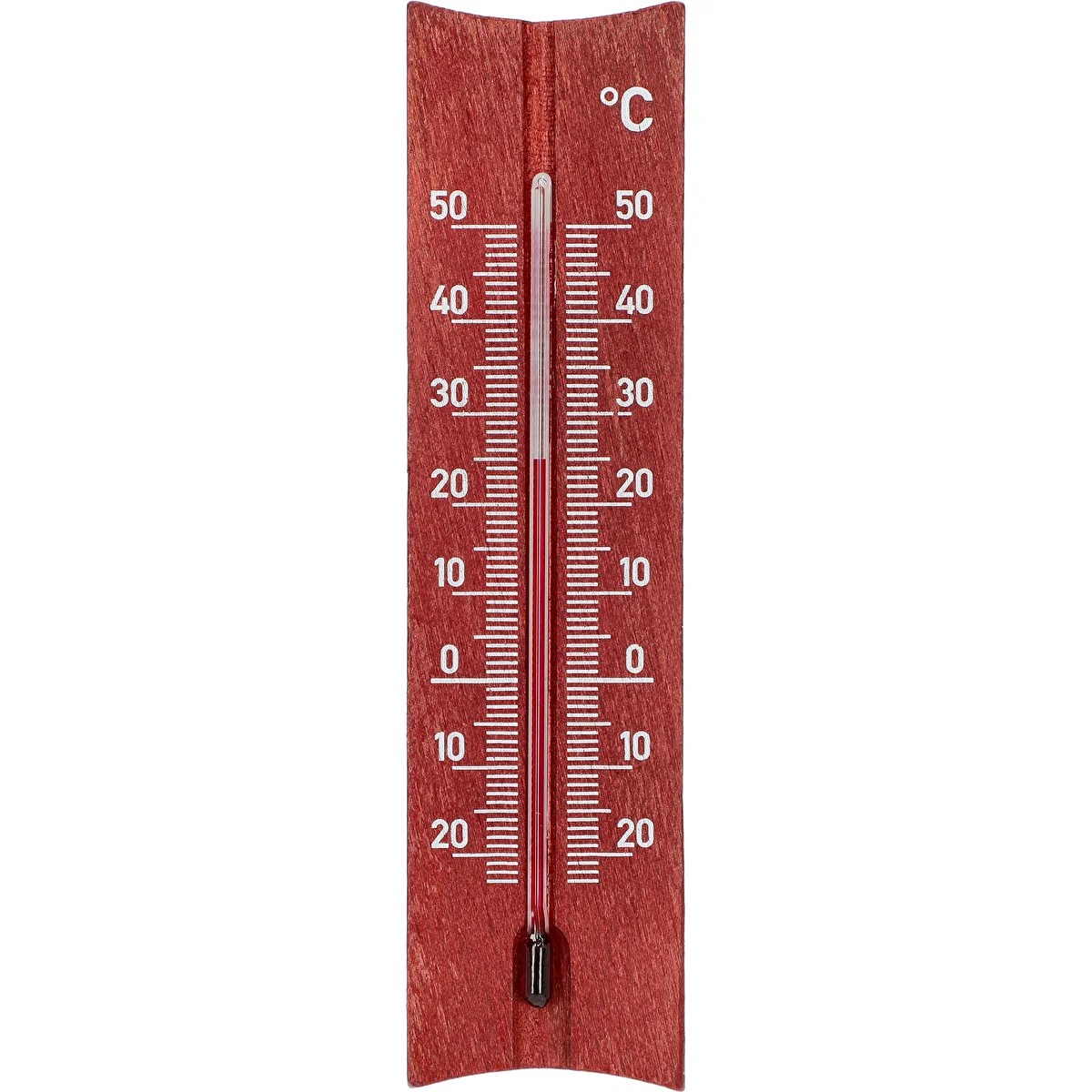 A room thermometer with a pattern (-20°C to +50°C) 15cm, mahogany