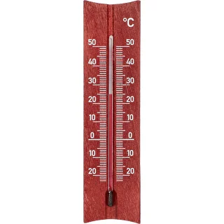 A room thermometer with a pattern (-20°C to +50°C) 15cm, mahogany