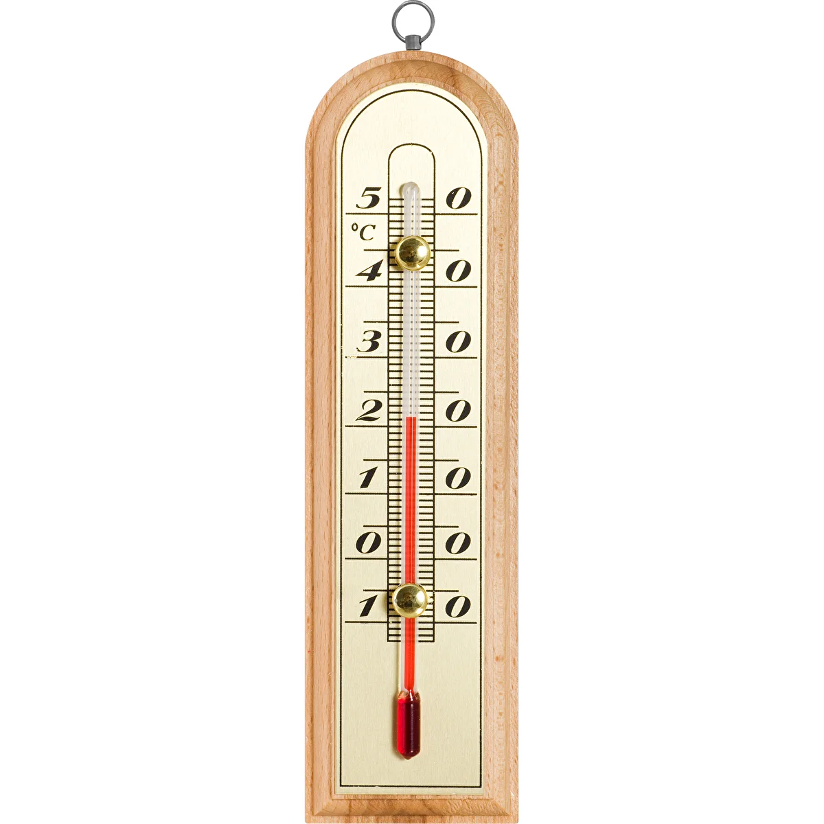 Indoor thermometer with a golden scale (-10°C to +50°C) 16cm