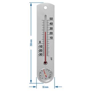 Universal silver thermometer with a hygrometer  (-30°C to +50°C) 25cm – photo 2
