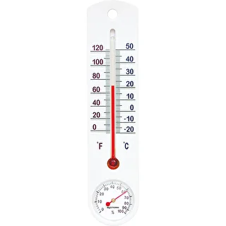 Universal white thermometer with a hygrometer (-20°C to +50°C) 25cm
