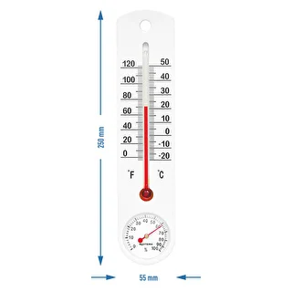Universal white thermometer with a hygrometer (-20°C to +50°C) 25cm – photo 2