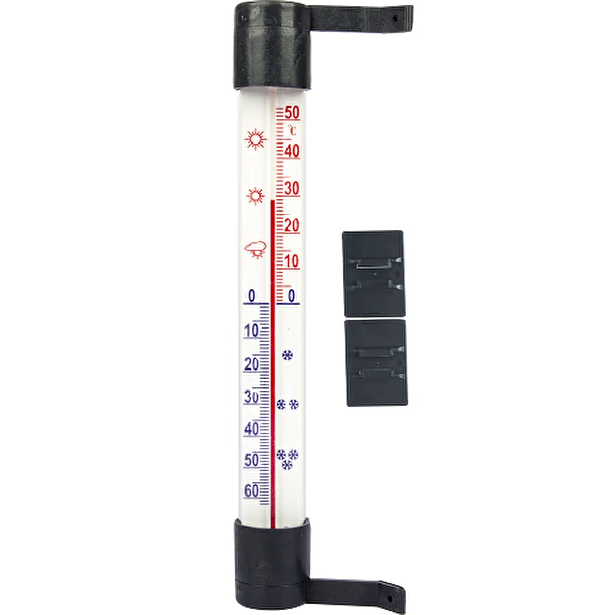 Window stick-on thermometer anthracite (-70°C to +50°C) 23cm