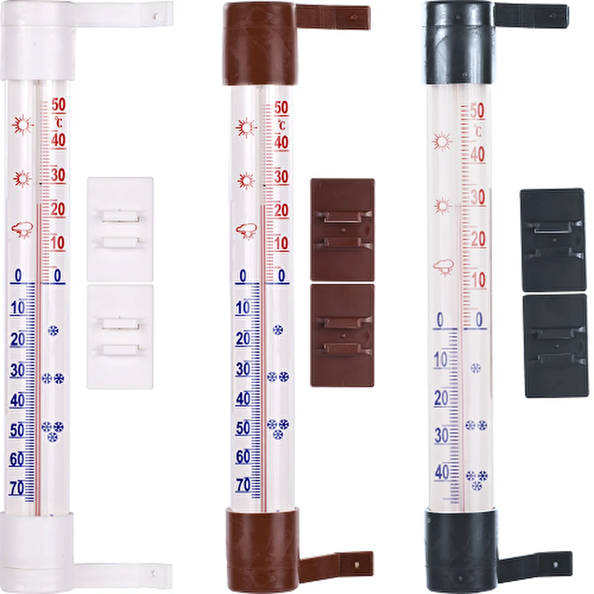 Window thermometer 230 mm x Ø26 mm stick-on/screw-on