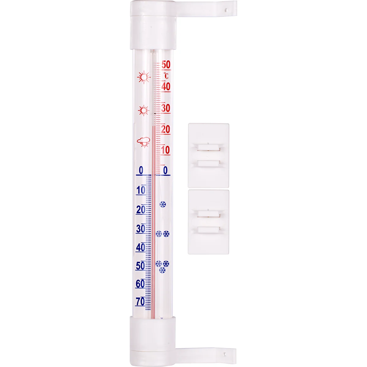 Window thermometer stick-on/screw-on, white  (-60°C to +50°C) 23cm