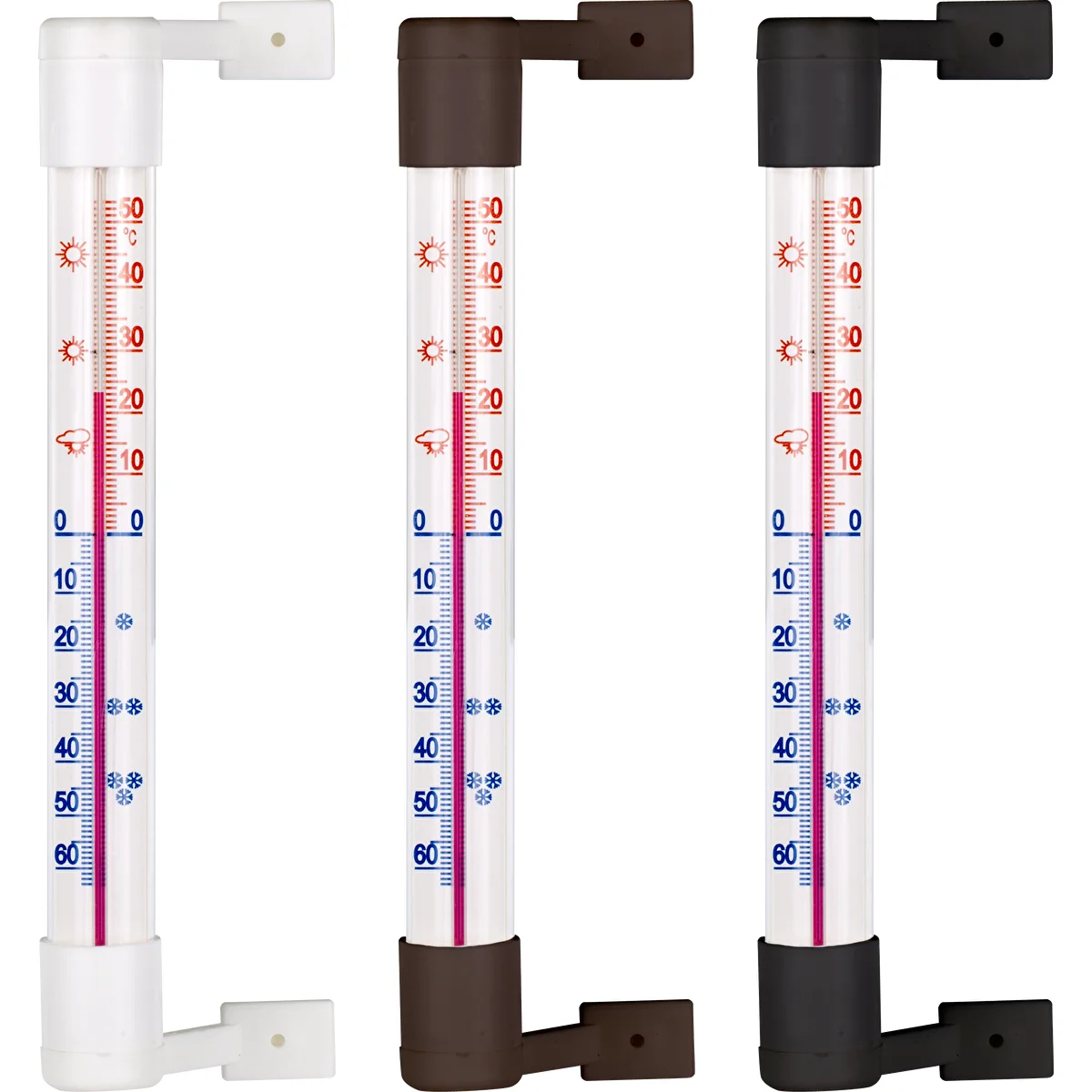 Window thermometer 190x18 mm screw-on