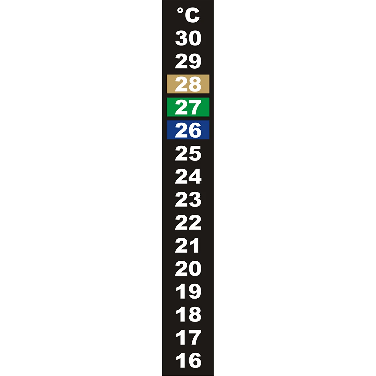Liquid crystal thermometer (+16°C to +30°C) 13cm