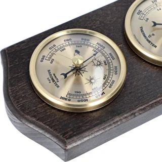 Retro weather station - walnut colour with gold dials – photo 3