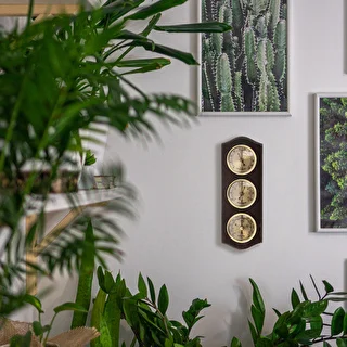 Retro weather station - walnut colour with gold dials – photo 6