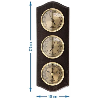 Retro weather station - walnut colour with gold dials – photo 5