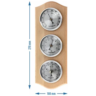 Retro weather station - natural wood with silver dials – photo 5