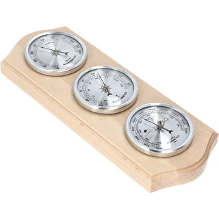 Retro weather station - natural wood with silver dials – photo 2