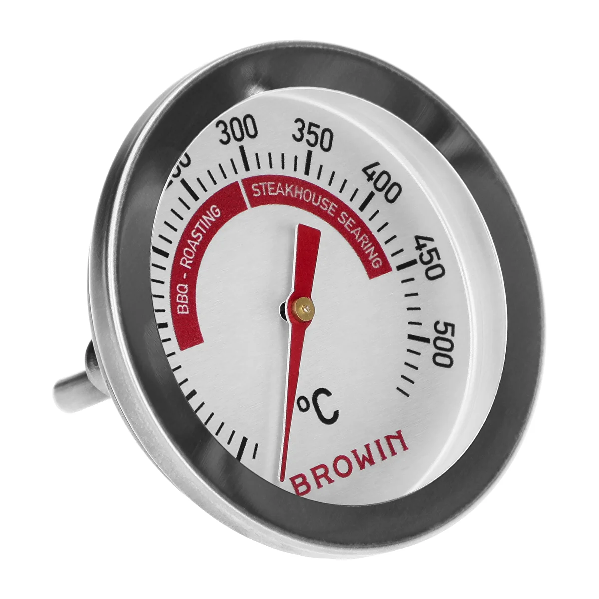 Grill and BBQ Thermometer, 50 to +500°C, Bimetal, 5.3 cm