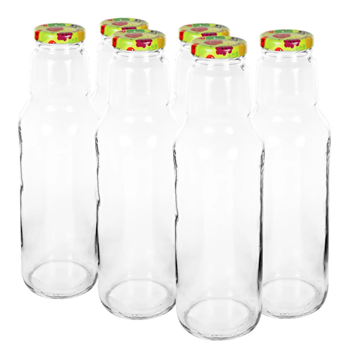 750 ml twist off glass bottle with coloured lid Ø43 - 6 pcs.