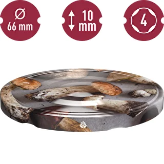 Twist off lid Ø66 , mushrooms 2 graphic- 10 pcs. – photo 3