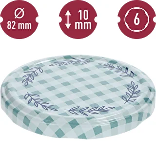 Twist-Off Jar Lids, Gingham, Ø82/6 — Pack of 10 – photo 4