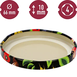 Lid Ø66/4 black, Folk print - 10 pcs – photo 4