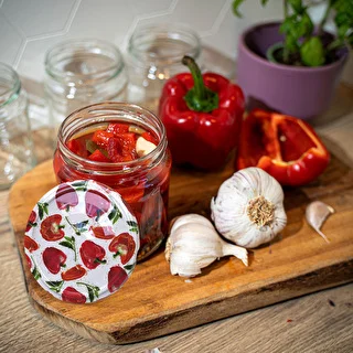 Twist-off lid Ø66/4 drawn bell peppers – 10 pcs – photo 5