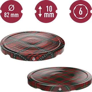 Lid Ø82/6 tartan mix,10 pcs – photo 2