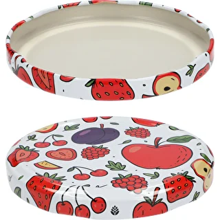 Printed Twist-Off Lids – Fruit Pattern, 82 mm/6-lug, Pack of 10 – photo 2