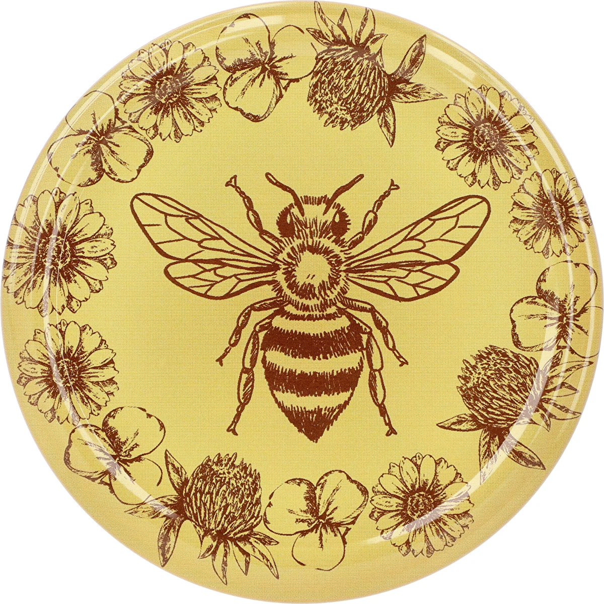 Printed twist-off lid – Honey Pattern 1, 82 mm, 6-lug, Pack of 10