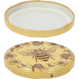 Printed twist-off lid – Honey Pattern 1, 82 mm, 6-lug, Pack of 10 – photo 2