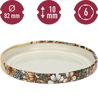 Printed Twist-Off Lids – Honey Pattern 2, 82 mm, 6-lug, Pack of 10 – photo 4