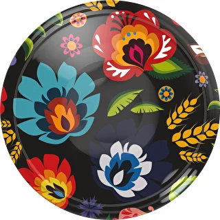Lid Ø82 / 6 black, Folk print - 10 pcs