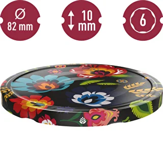 Lid Ø82 / 6 black, Folk print - 10 pcs – photo 3