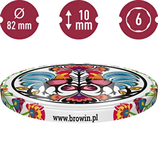 Lid Ø82 with a colourful folk pattern print, 10 pcs – photo 3