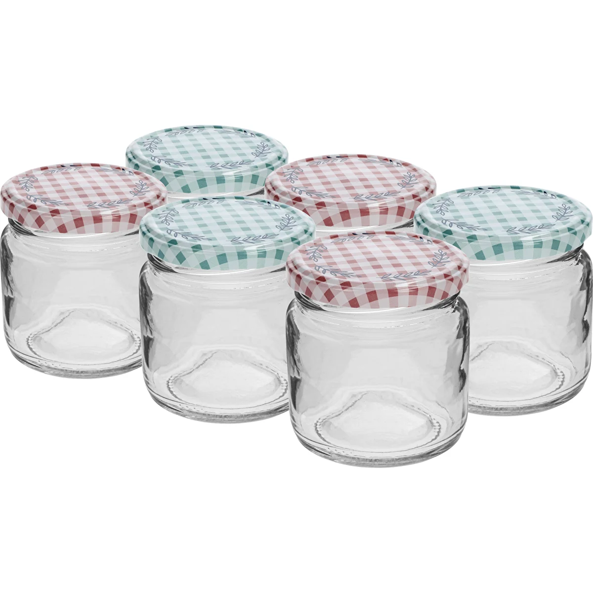106 ml twist off glass jar with a coloured lid fi 53 - 6pcs