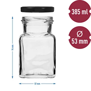 Four Corners - 150 ml twist-off jar Ø53 with a black lid, 6 pcs – photo 6