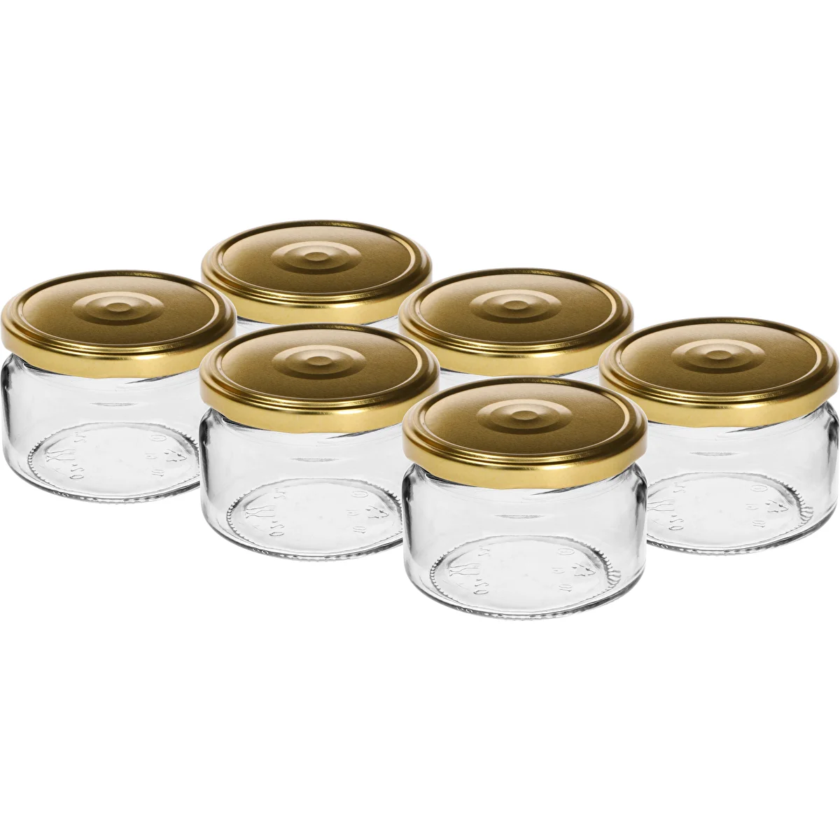 200 ml low jar with golden Ø82/6 lid, 6 pcs