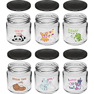 Twist-off jar for children, 212 ml, with print and lid, 6 pcs – photo 2