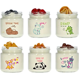 Twist-off jar for children, 212 ml, with print and lid, 6 pcs – photo 4